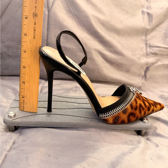 🐆 Steve Madden Dipper Leopard Calf Hair Zipper Pumps - Picture 6 of 9